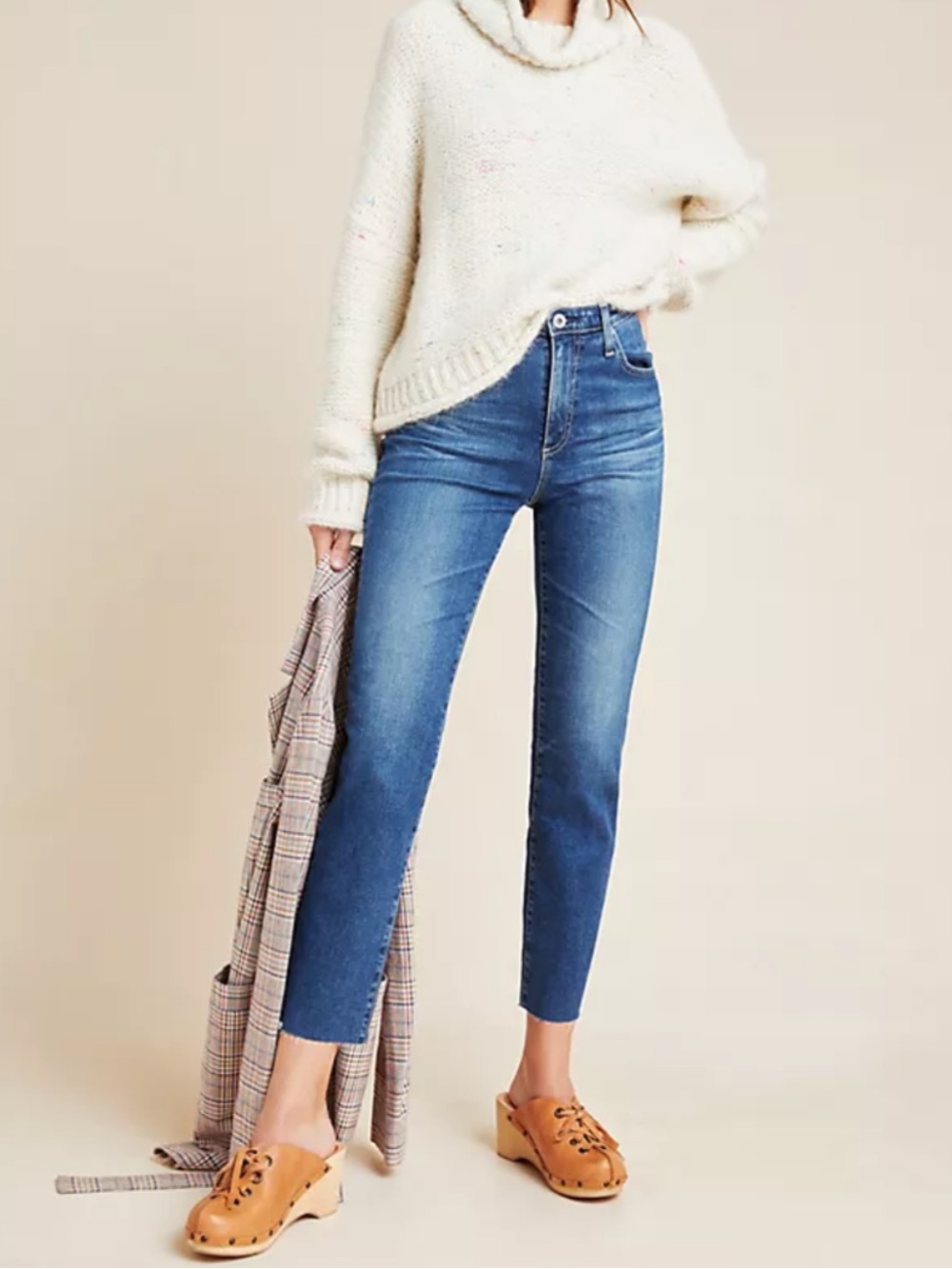 AG Adriano Goldschmied Isabelle High Rise Straight Crop Jeans Anthropologie 29